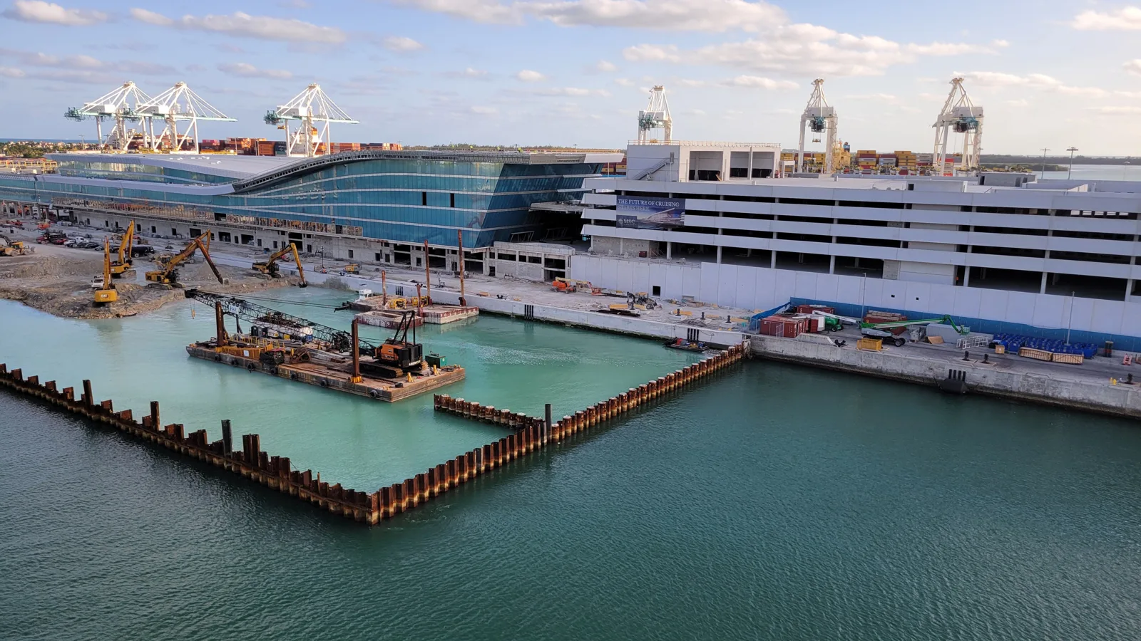 MSC terminal under construction at PortMiami, March 2024
