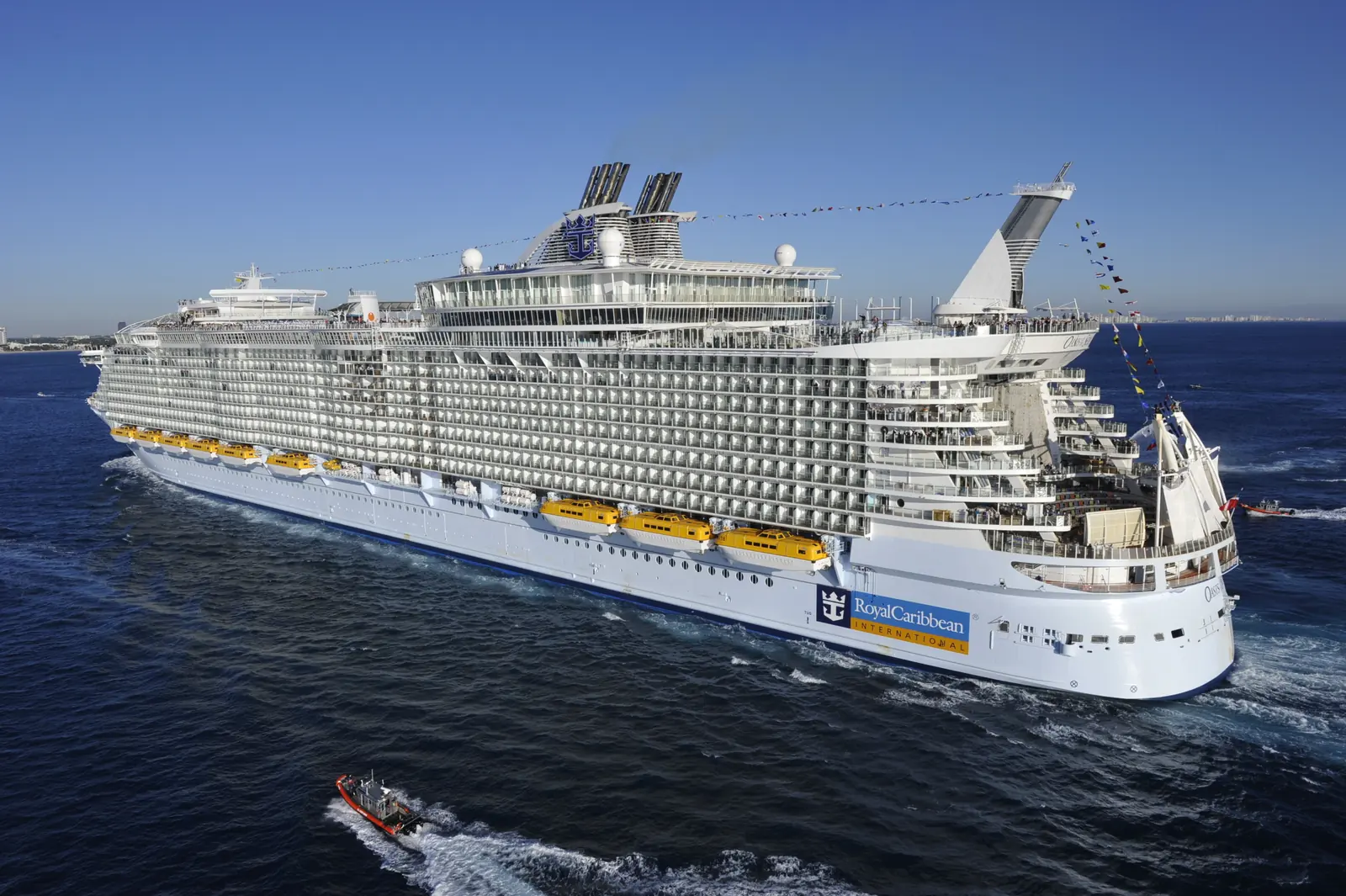 Large cruise ship arriving at Port Everglades in Fort Lauderdale