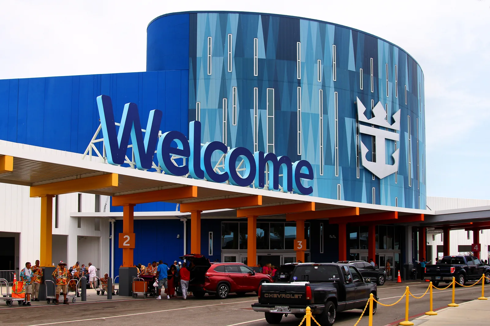 Cruise terminal building in Galveston, Texas