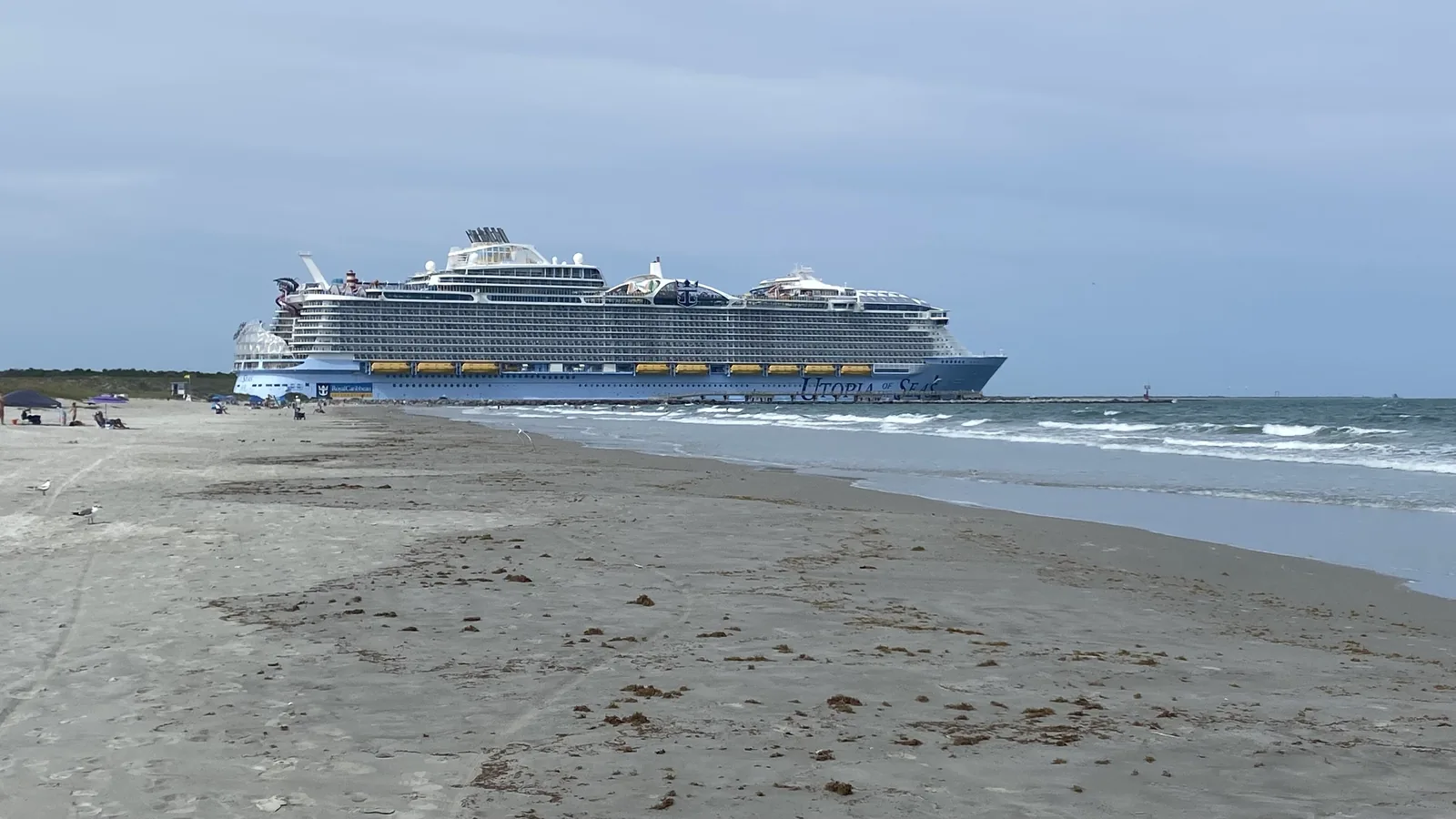 Very large cruise ship sailing out of Port Canaveral, Florida