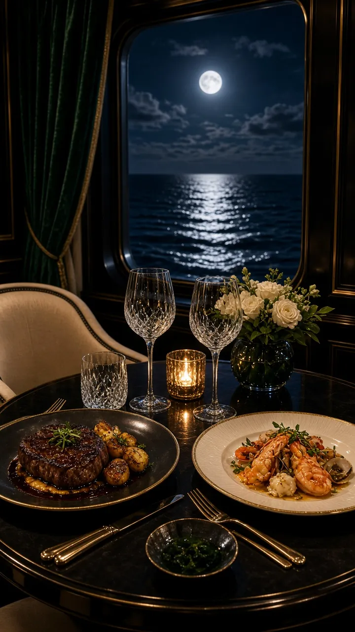 An elegant restaurant table set for dinner